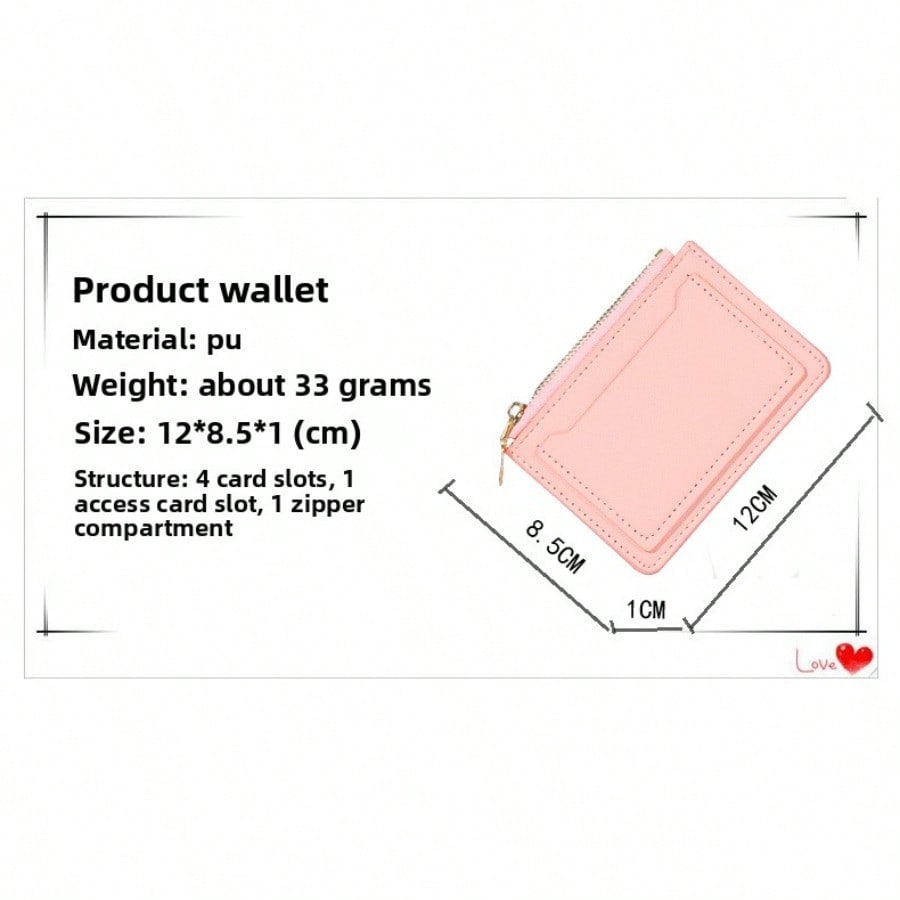 Ladies Ultra-thin Card Bag Korean Version Change Bag Zipper Card Bag