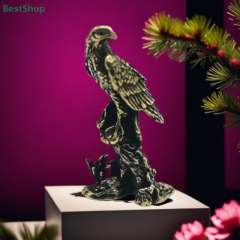 Mini Brass Vintage Copper Bird Figurine Handmade Eagle Ornament Crafts Home Office Desk Animal Decoration