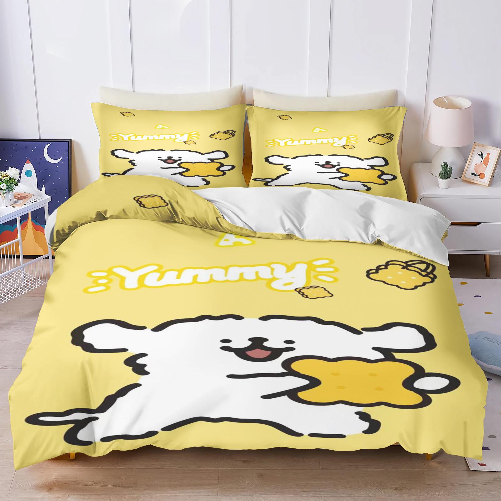 

Cute Cartoon Printed Quilt Cover For Children, Soft Customizable Bedding, Home Bedroom Comforter, Line Puppy 135x200cm