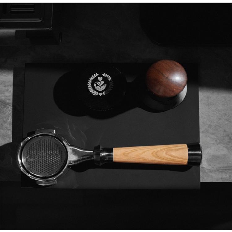 Stainless Steel Bottomless Portafilter Wood Handle Filter Basket for Espresso Machine Rustproof Coffee Accessories