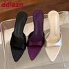 Fashion Fashion Pointed Toe Women Wedges Heeled Sandals Slides Footwear Shallow Ladies Heeled Wedges Sandals Slippers Shoes Female Pumps