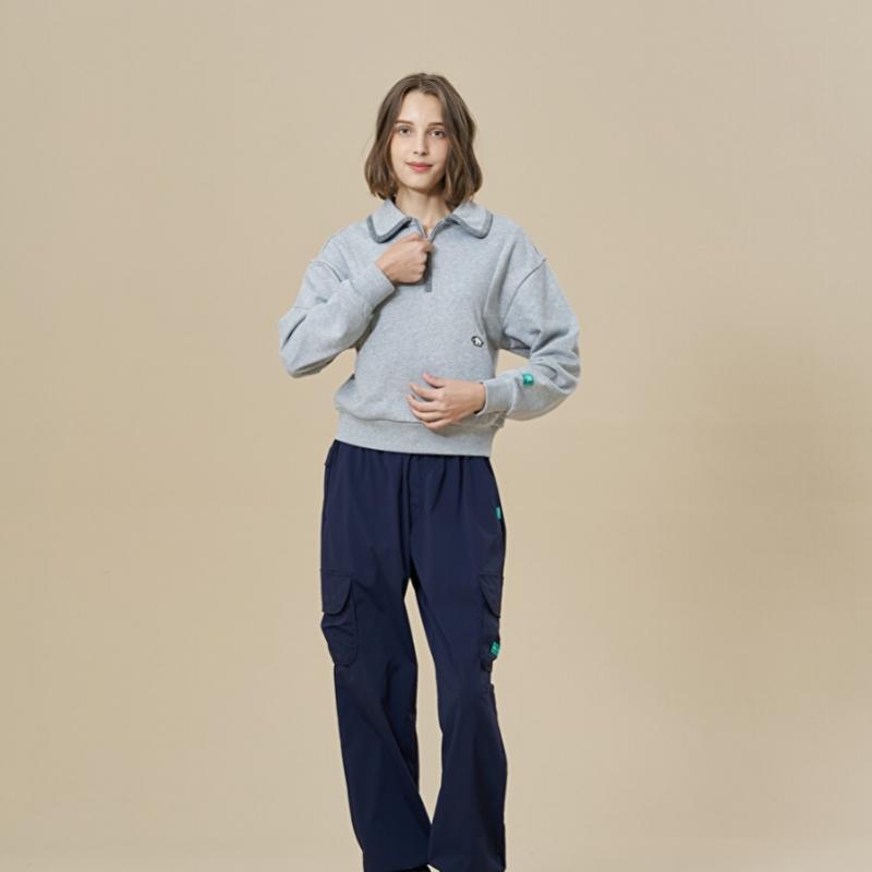 Bbc Earth Women S Half Zip SweatShirt  Gray  23fw