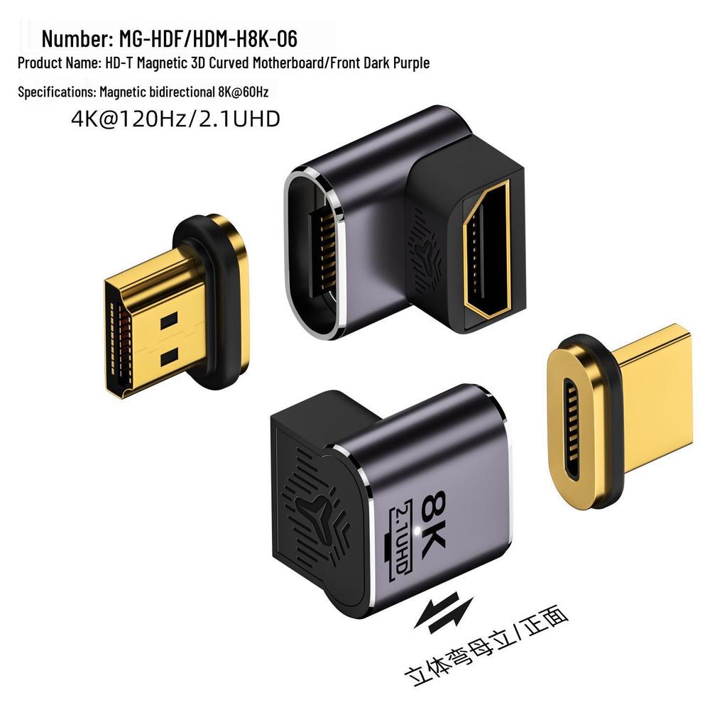 8K60Hz HDMI 2.1 Magnetic Male to Female Adapter with Bi-Directional Transmission for HDTV