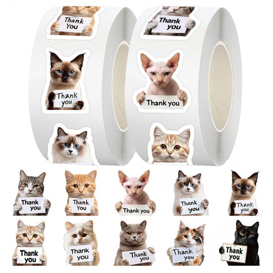Urocze naklejki z podziękowaniem dla psa i kota, zabawne naklejki graffiti ze szczeniakami, wodoodporne naklejki PVC na telefon, laptop, lodówkę, koperty