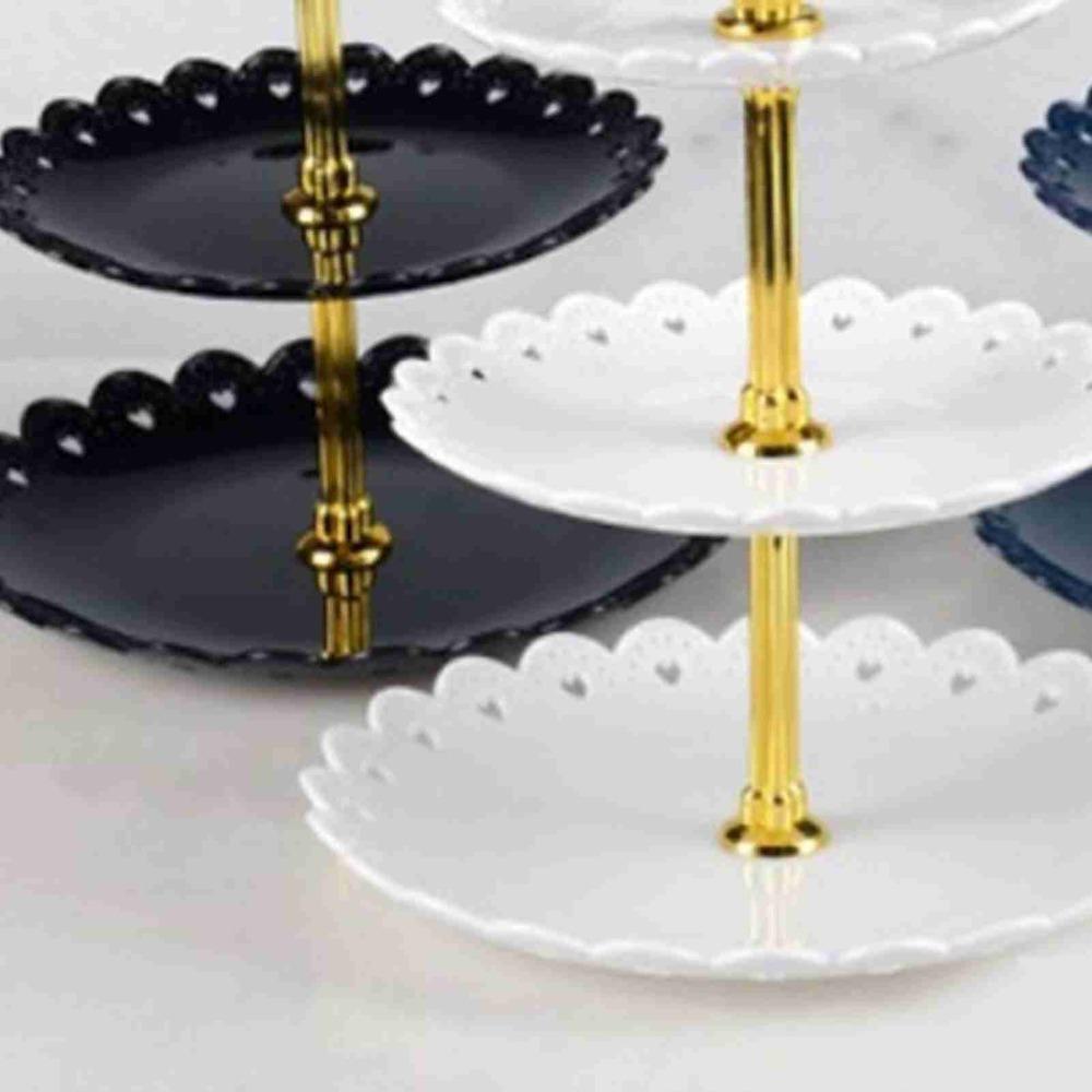 Luxurious Design Dessert Tray Stand 3 Tiers 3 Tier Cake Stand Fruit Cake Display Rack  Celebration