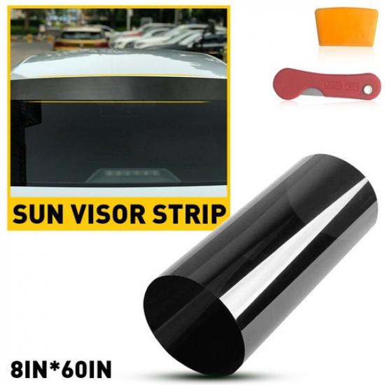Car Window Sun Visor Strip Film Tint Front Windshield UV Shade DIY Decal Banner