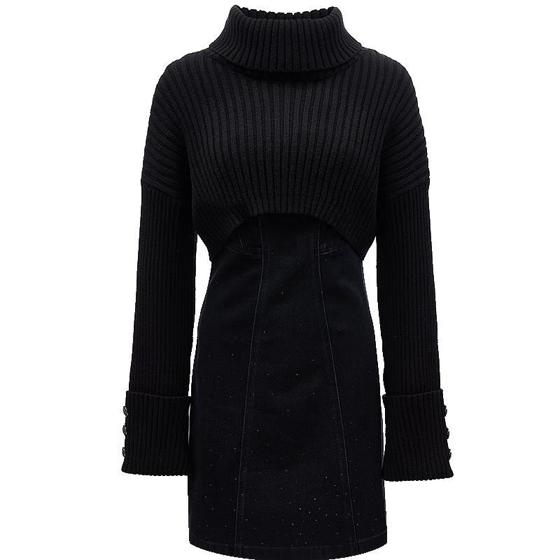 

ONLY Spliced Denim Short Skirt Dress XS