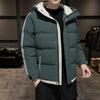Cotton Clothes Men Winter Hooded Striped Thickening Cotton Jacket Trend Bread Clothing Cotton Jacket Men Fashion Casual Jacket