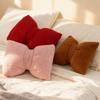 BUYNOW 1PC Solid ColorPlush Bow Pillow with Filling Minimalist Korean-style ins LivingRoom Sofa Cushion Cover Home Bedroom Decor