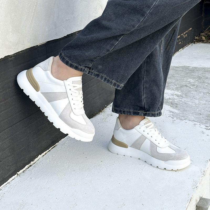 7cm Lifting Elevator Shoes Men Genuine Leather Platform Sneakers Thick Sole & Hidden Height Increase Board Casual Sports Shoes