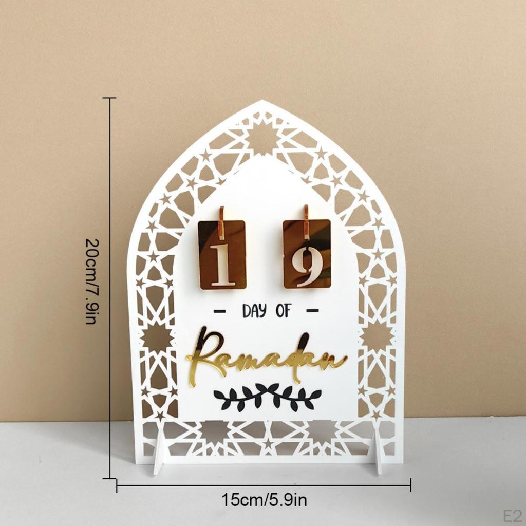Acrylic Eid Ramadan Advent Calendar 20x15cm Traditional Arab Crafts Desktop Ornament for Family