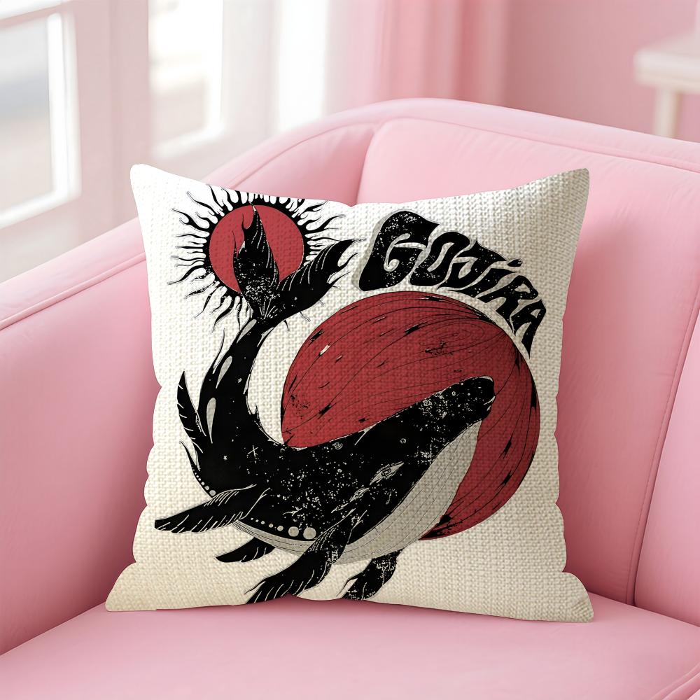 Band G-Gojira Cushion Cover Natural Linen Pillow Case Double-Sided Print Decorative Sofa Pillowcase Home Decor Gift