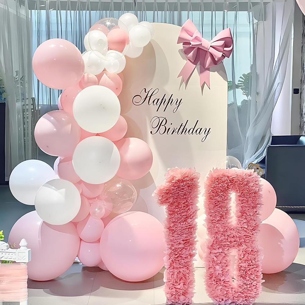 Pastel Pink White Balloons Garland Arch Baby Pink Balloon Kit Baby Shower Birthday Party Wedding Anniversary Decoration Globos