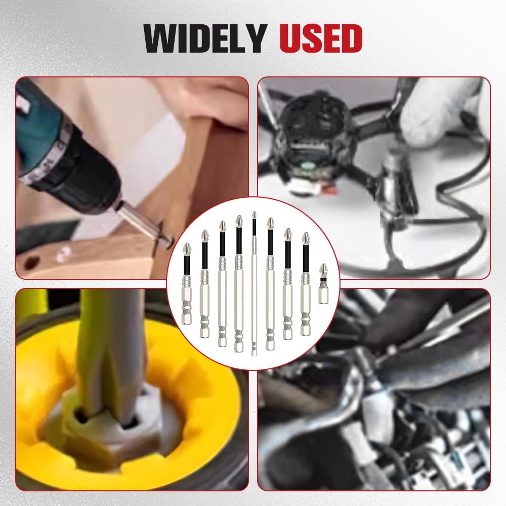 High-Magnetic Screwdriver Drill Bit, 2025 Upgrade Strong Magnetic Screwdriver Bit Set, Anti-Slip Magnetic Precision Electric Screwdriver Set Drill