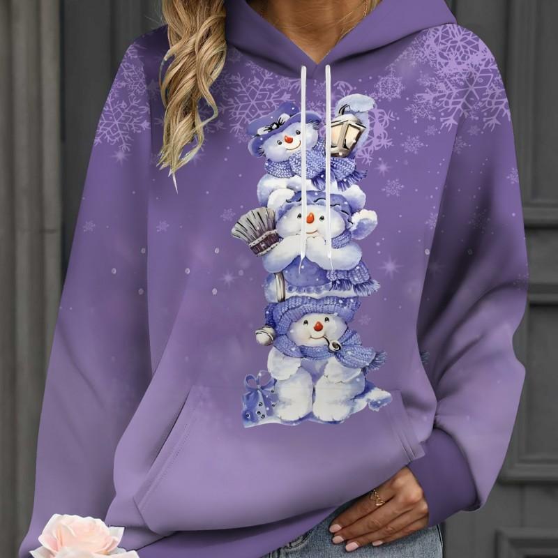 Womens Oversized Hooded Sweatshirt With 3D Print Soft Cotton Blend Long Sleeve Pullover Casual Wear