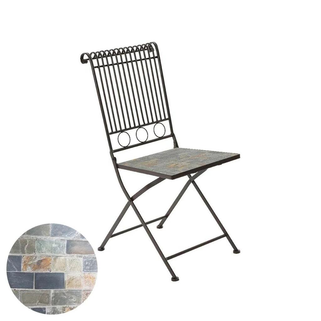 Metal Chair/color Mosaic: Brown 39x39x90cm Stuttgart Model for Outdoors