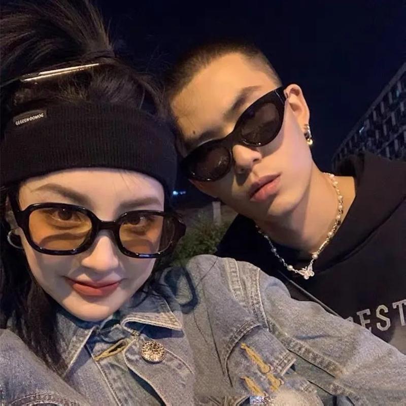 New Fashion Vintage Sunglasses Women Brand Designer Retro Rectangle Sun Glasses Female Ins Popular ellipse Square Eyewear