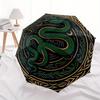 Green Serpent Circle Rug: Unique Decorative Mat with Intricate DesignUmbrella, Portable 3-Fold Compact Umbrella for Men & Women Gift
