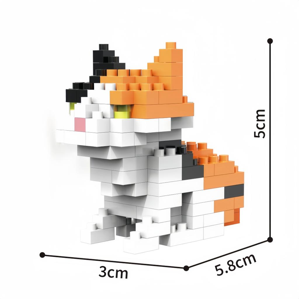 KNEW BUILT Panda Pavone Volpe Pinguino Animale Domestico Gatto Cane Micro Mini Giocattoli da Costruzione-Decorazione Festa Amata dai Bambini,Regalo di Natale,Assemblaggio Puzzle