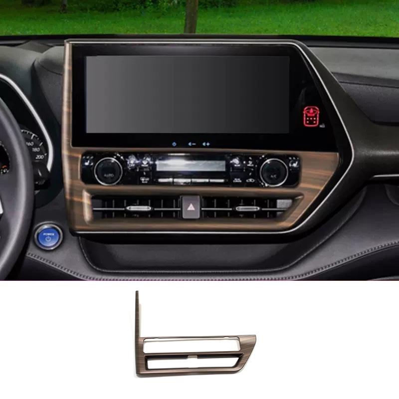 For Toyota Highlander    Car Interior Peach Wood Decoration trument Console Gear Water Cup Cover Air Vent Trims