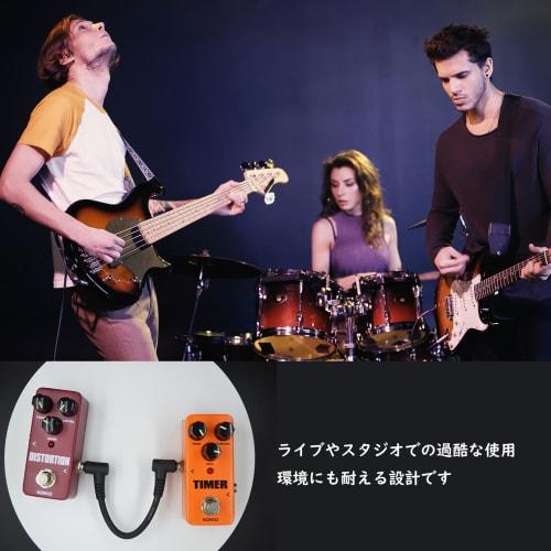 Three 15cm Flat Patch Cables for Guitar Effects, Black with L-L Plugs