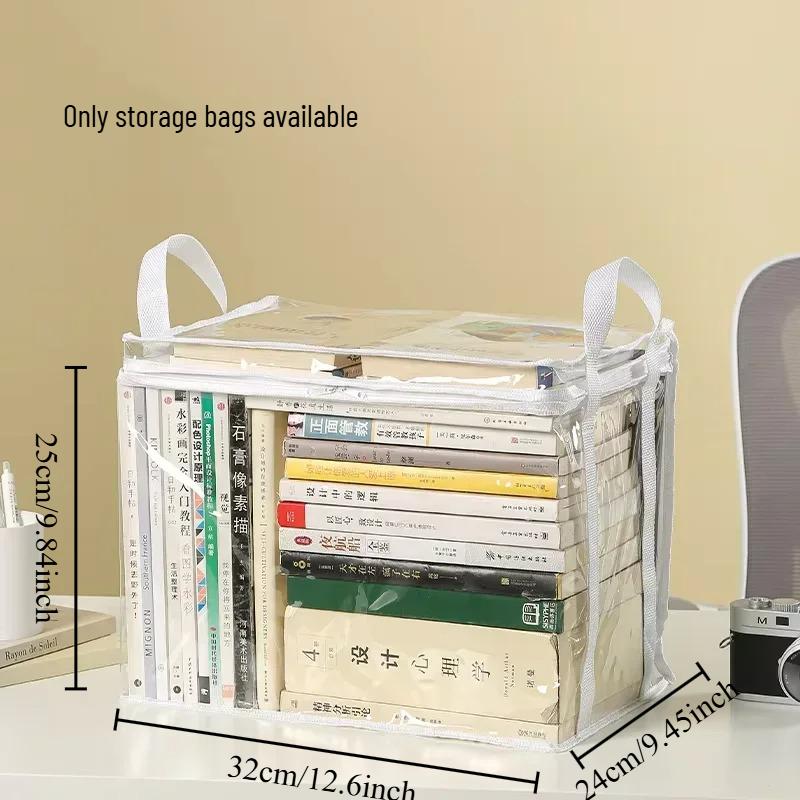 

Large Capacity Clear Storage Tote Bag Waterproof Organizer with Reinforced Handles for Books Toys & Home Organization