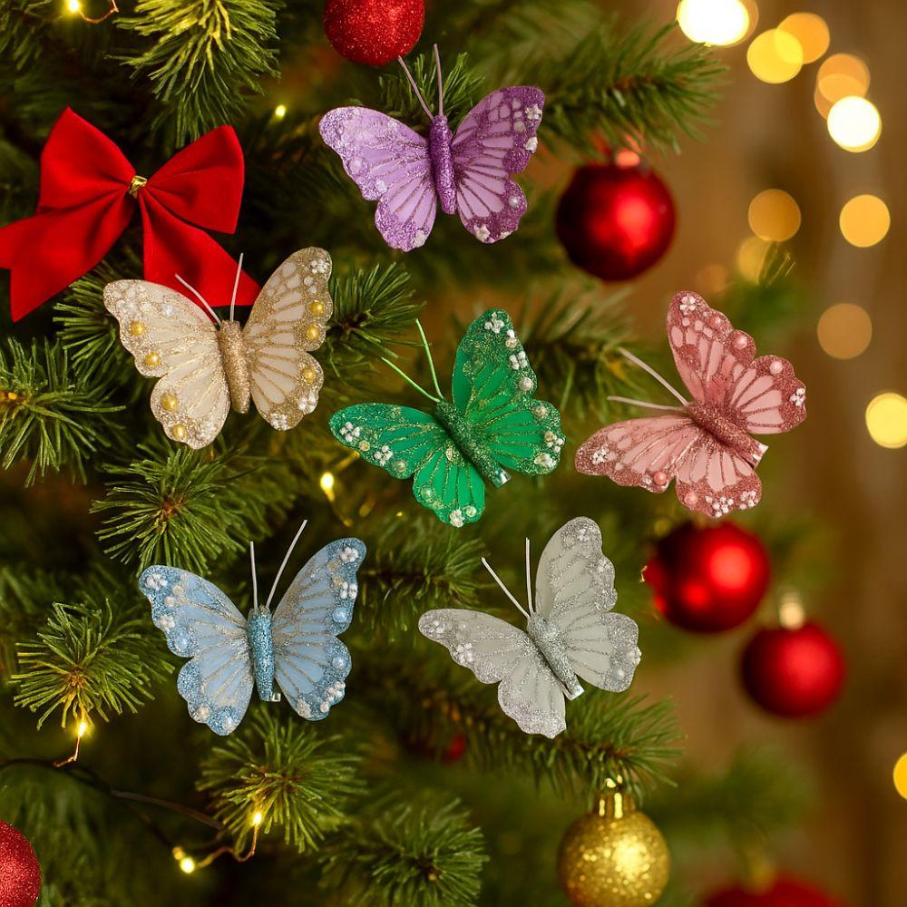 Glitter Christmas Tree Decorations Artificial Xmas Tree Pendants  Festival Decoration