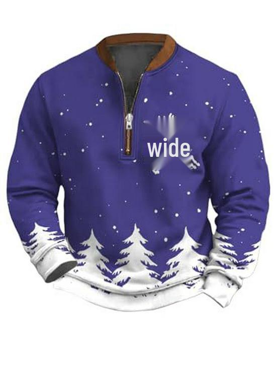 Men's Christmas Reindeer Elk Forest Print Hoodie - 2025 Autumn Collection