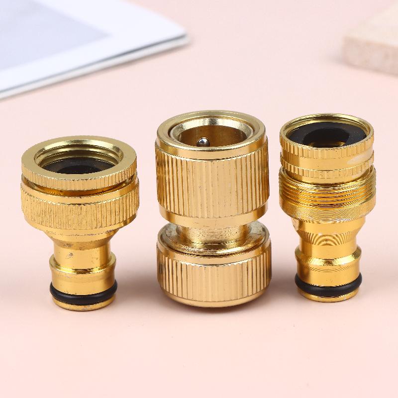 2Pcs Standard Aluminum Hose Connector Set - 4/6'' Tap Fitting Quick Connect For Garden Pipes Hose Connector