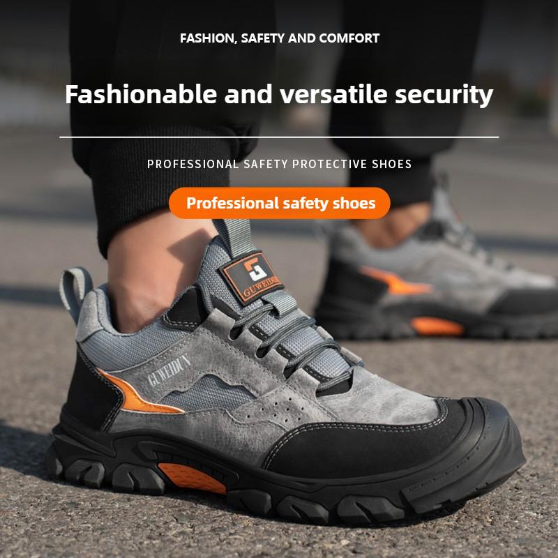 Plastic Toe Safety Boots Industrial Security Anti Smash Shoe Construction Anti-slip Work Shoes Comfortable Safety Shoes for Men