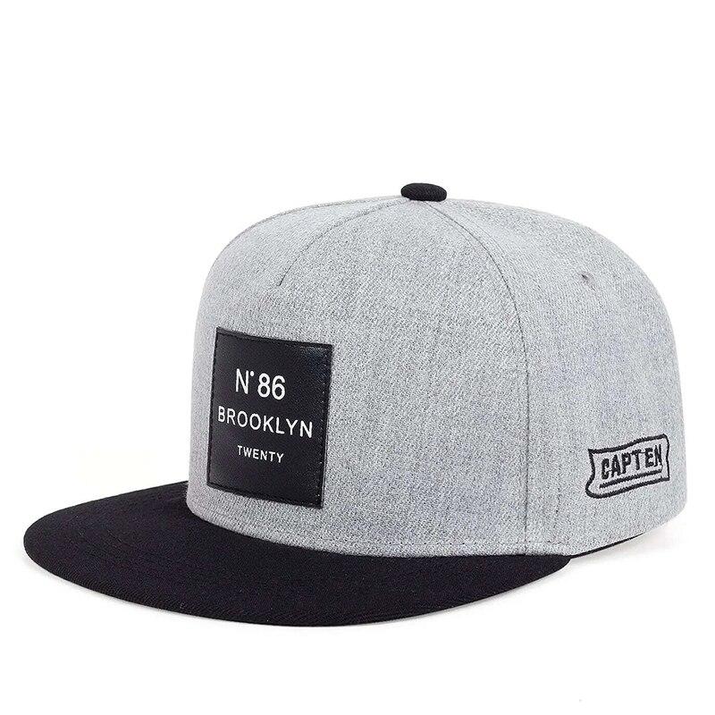 

New Fashion N86 BROOKLYN Patch Snapback Hat For Men Women Adjustable Cotton Tide Hip Hop Outdoor Sport Baseball Cap сірий колір