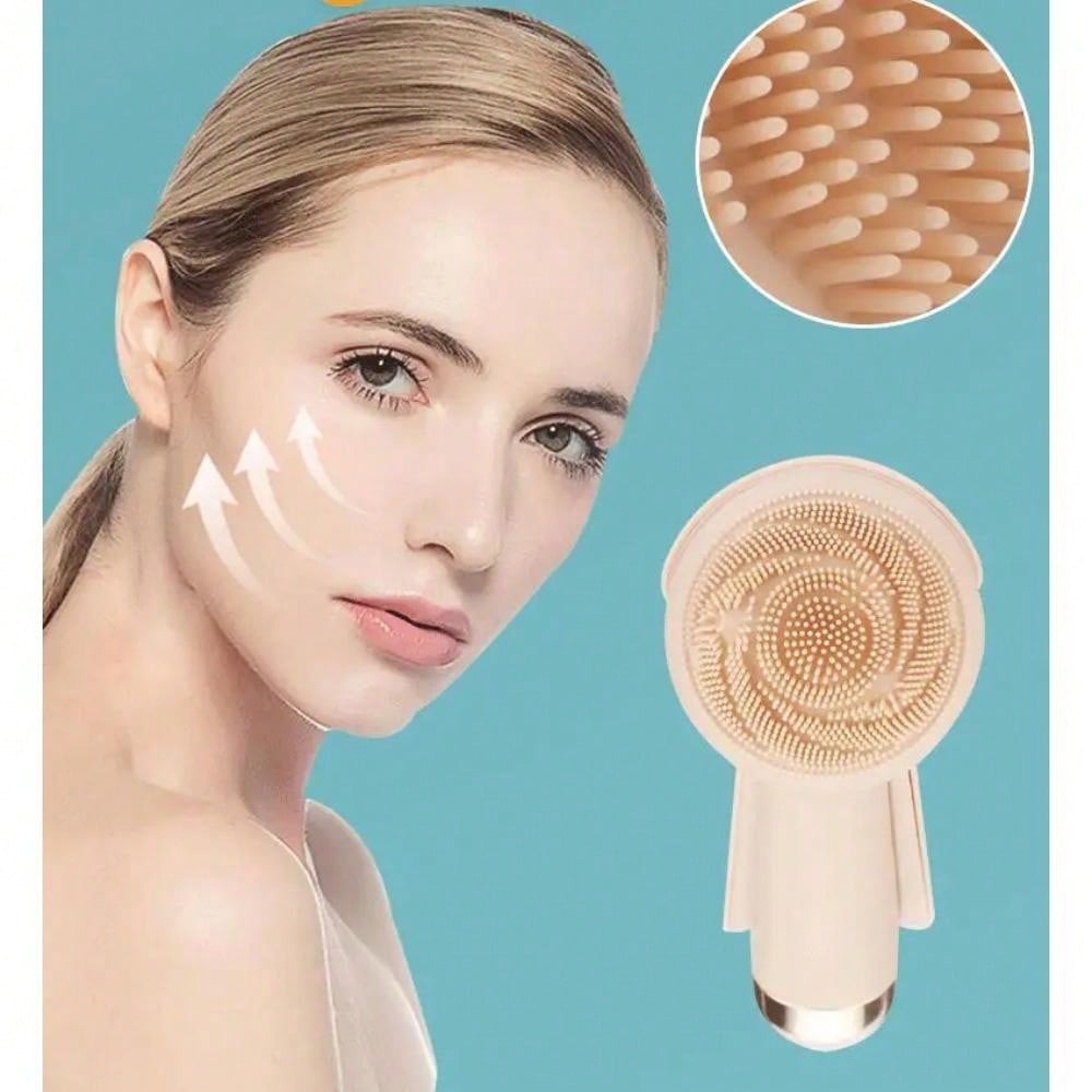 Electric Silicone Brush Facial Brush Skin Massager Wireless Charging Cleansing Waterproof  Vibration Beauty Instrument Care