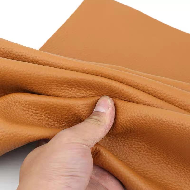 Genuine leather cowhide material, first-layer light brown litchi pattern soft cowhide sofa bed headrest car seat genuine leather 20x30cm золотой