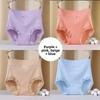 Lady Underpants High Waist Plus Slze Lace Trim Butt-covered Tummy Control Cotton Panties Seamless Comfort Daily Sport Briefs