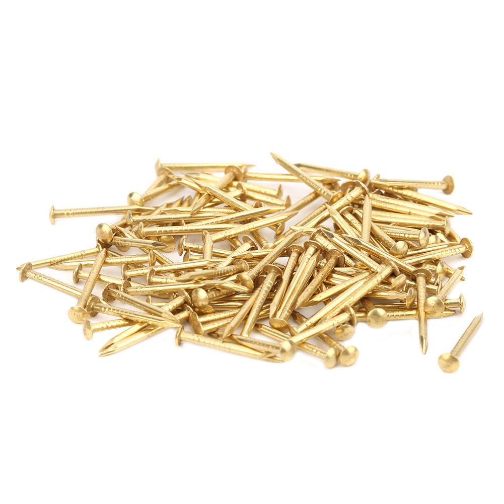 100 Pezzi Chiodi Rotondi HD Ottone Ottone Vintage Accessori per l'Installazione di Elementi di Fissaggio per Artigianato