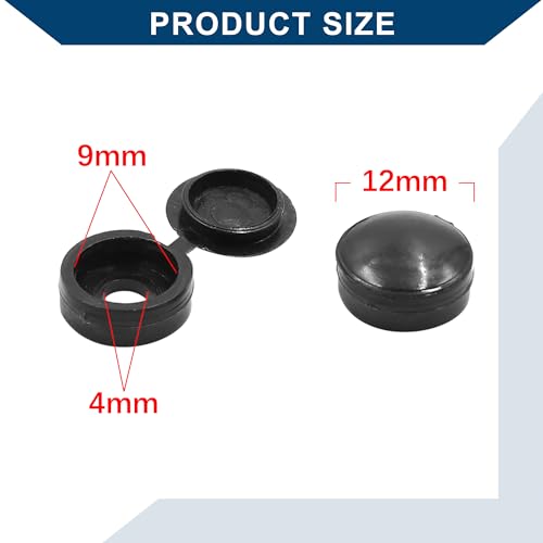 Hihaha Screw Cap Covers/For Car/Plastic 4mm/20pcs Black