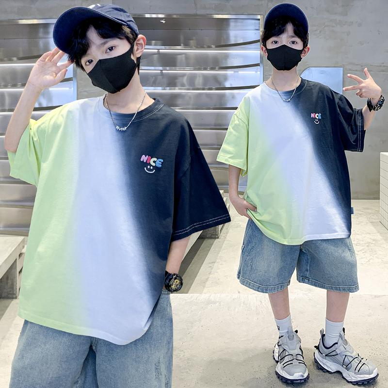 Children's clothing boys' summer T-shirt short sleeved 2026 new summer boys' big children's summer cool top trend