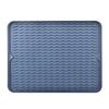 Heat-Insulating Non-Slip Rubber Kitchen Placemat and Drain Mat with Wavy Grooves, Waterproof Design