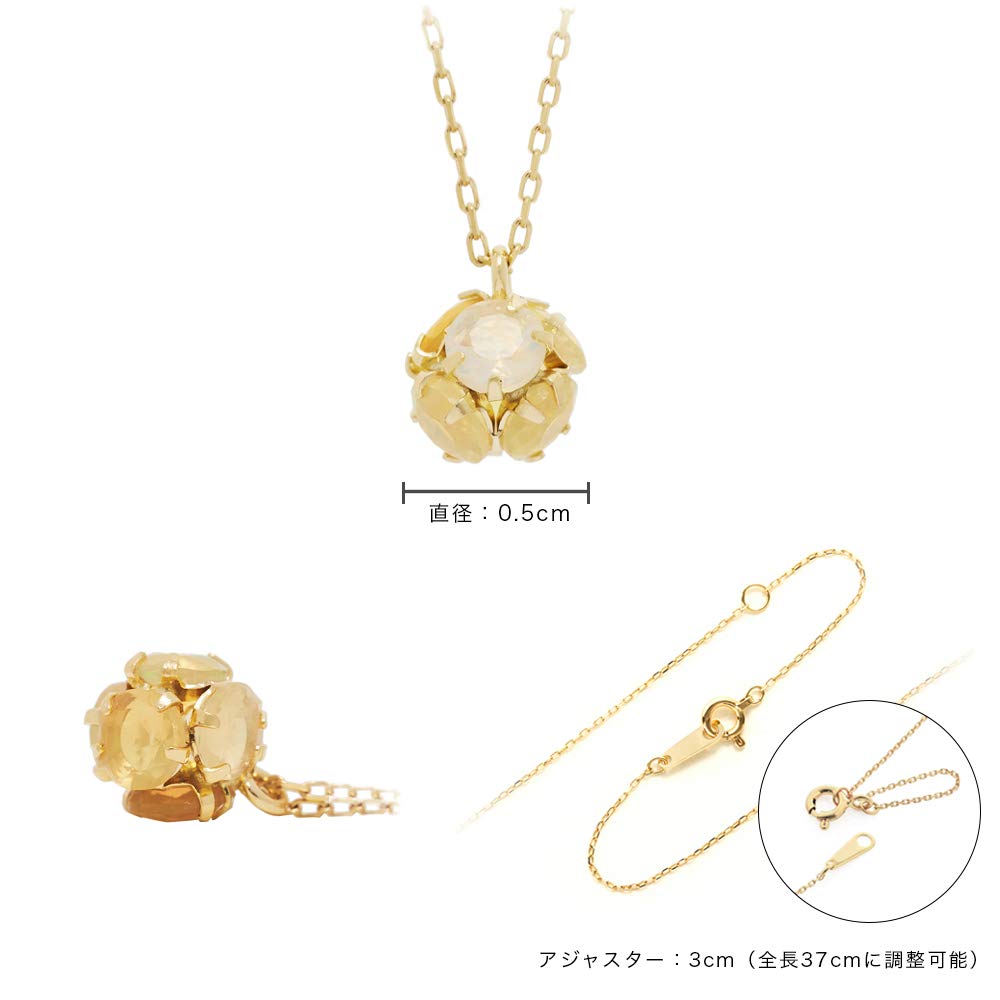 BLOOM October Birthstone Ethiopian Opal K10 Yellow Gold Necklace [BLOOM] 0452-0880-0014-0000