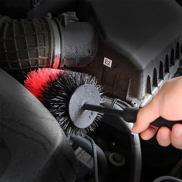 Red-Black Wheel & Tire Cleaning Brush for Cars