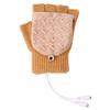 Women USB Heated Gloves Mitten Winter Warm Laptop Gloves Full And Halfs Hands Heated Fingerless Heating Knitting Guantes Mujer