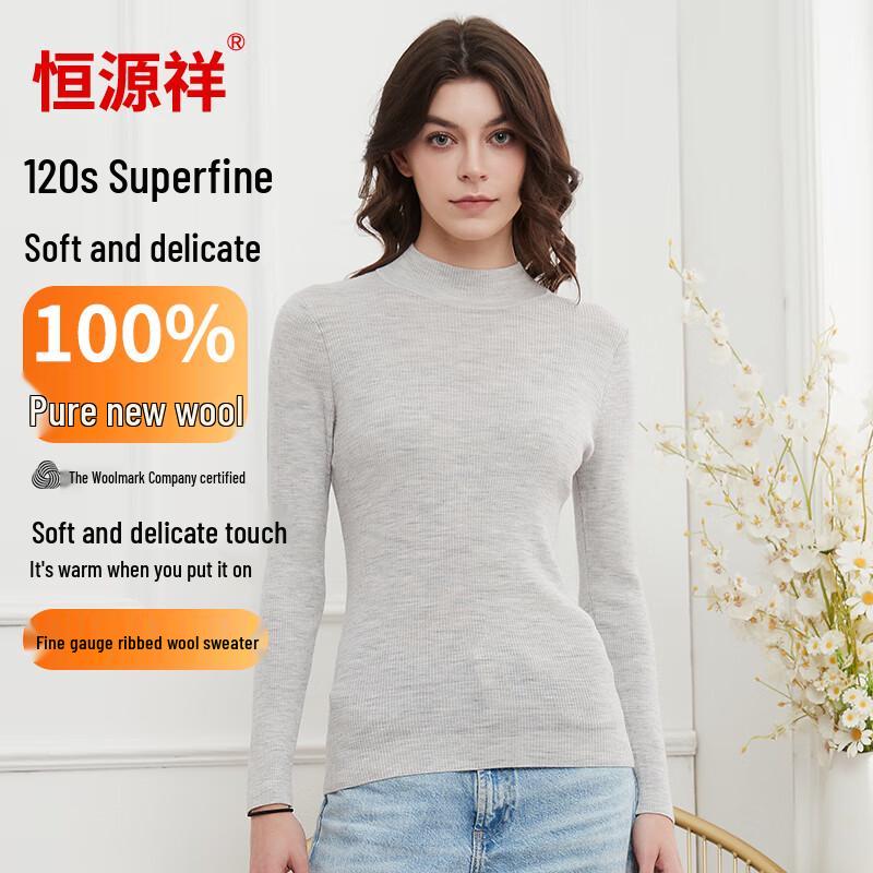 Hengyuanxiang Women's 100% Wool Knit Sweater