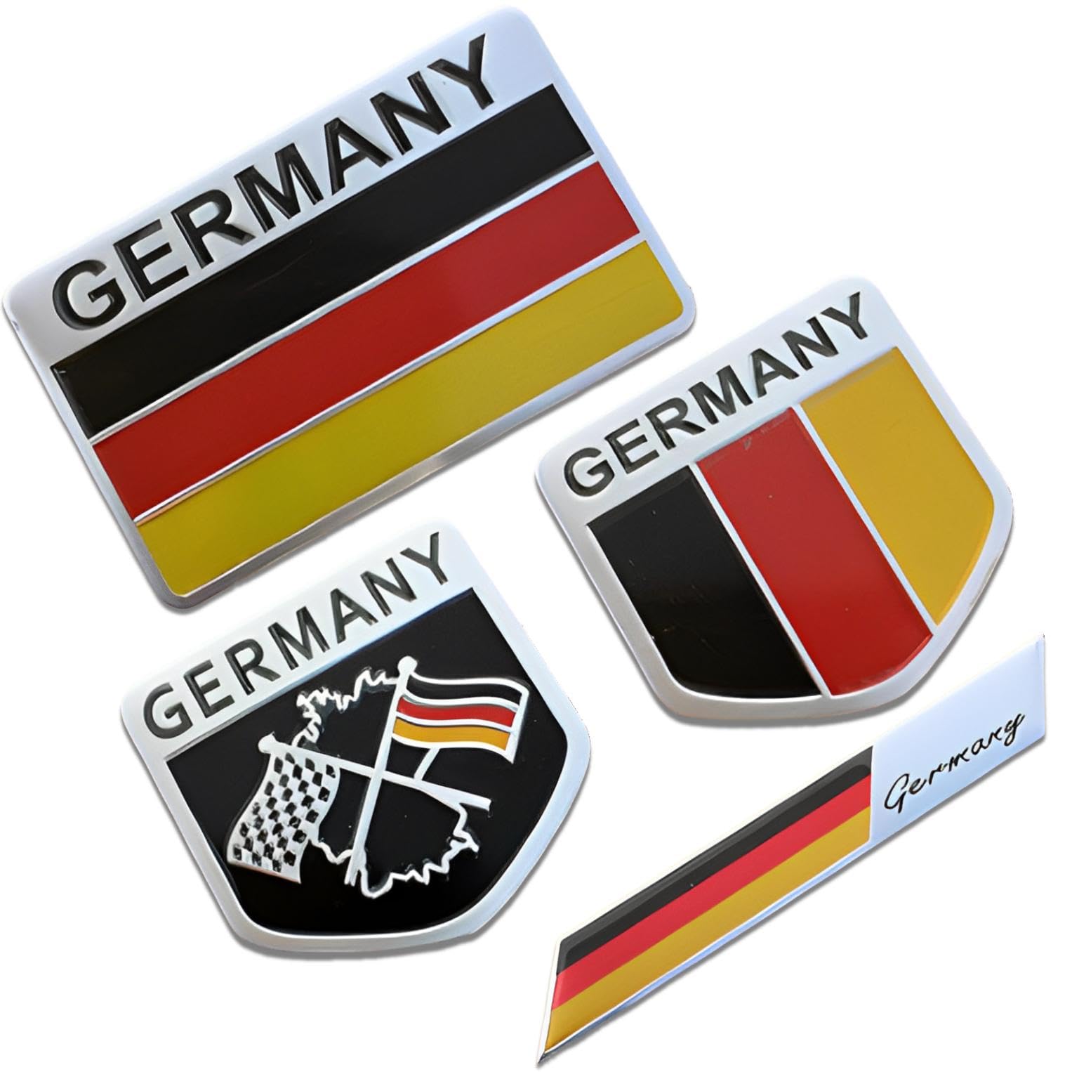 

fogman Germany Sticker Car Emblem German Aftermarket Seal Flag Set of 4 (Germany)