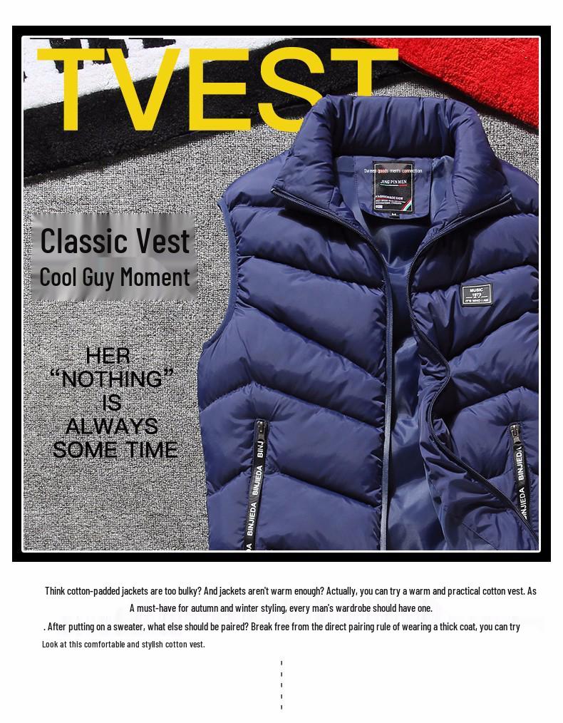 Herren Koreanischer Stil Dicke Daunenweste - Herbst/Winter 2020 Trend, Warme Ärmellose Jacke