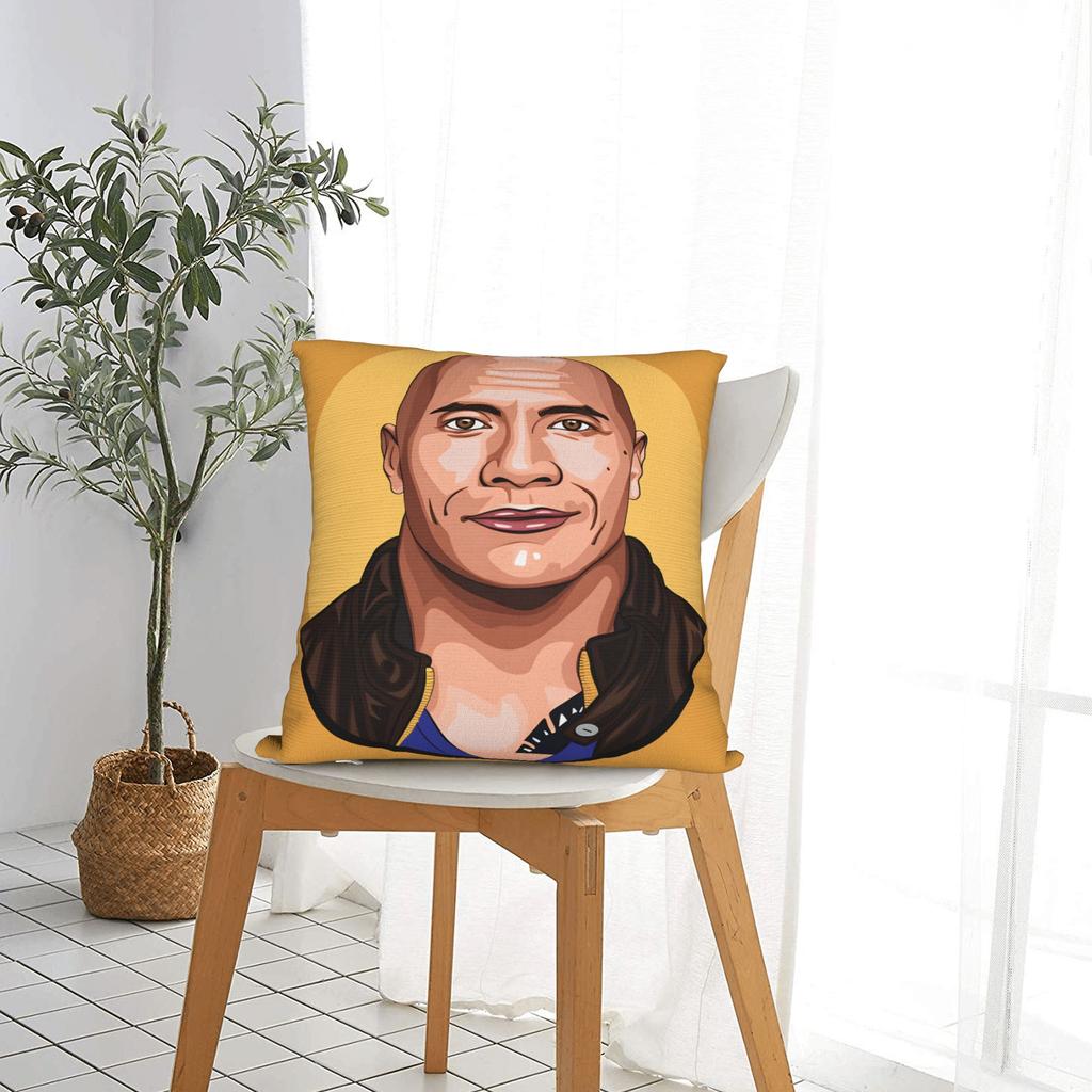 The Rock Face Dwayne Johnsons Pillowcases Kawaii Pillow Case For Sofa Bedroom Home Decor Graphic Pillow Cover