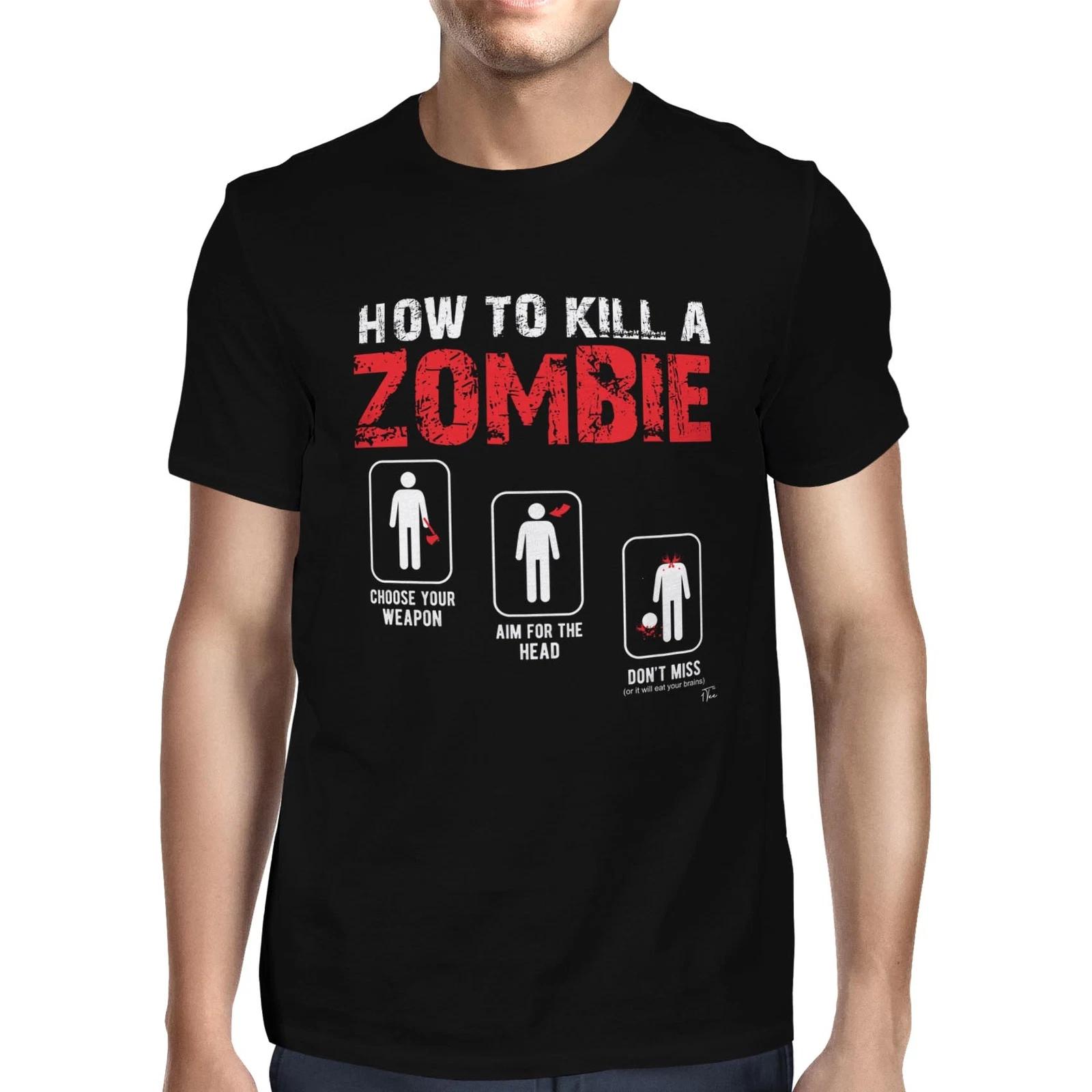 1Tee Mens How to Kill a Zombie Process T-Shirt M