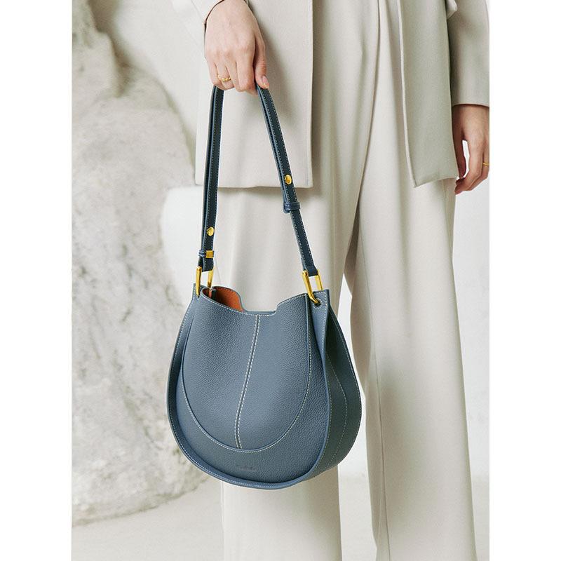 Top Layer Cowhide Crossbody Bag, Niche Light Luxury Women's Bag Design, Single Shoulder Saddle Bag, Real Leather Bag, Women's Bag