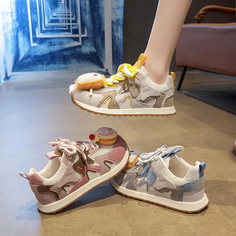 2025 Spring New Ins Super Fire Dad Shoes Female Internet Celebrity Platform Color Matching Casual Shoes Sports Forrest Gump Shoes