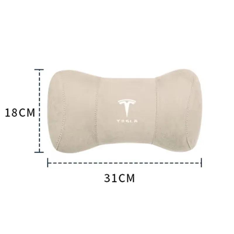 Tesla Exclusive Car Suede Seat Headrest Memory Cotton Cervical Spine Protection Pillow for  Tesla Model 3  Model S X Y Car