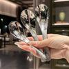 2PCS Mirror Polished Rice Spoon Silver Deepen Spoon New Rice Scoop  Home